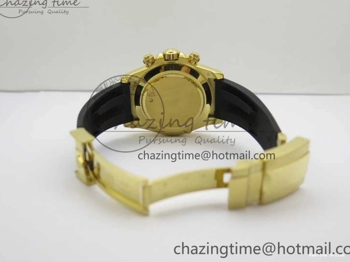 0501 Sporty Daytona 116518 KKF 1:1 Best Edition 904L Steel YG Black Dial on Rubber Strap A 2455